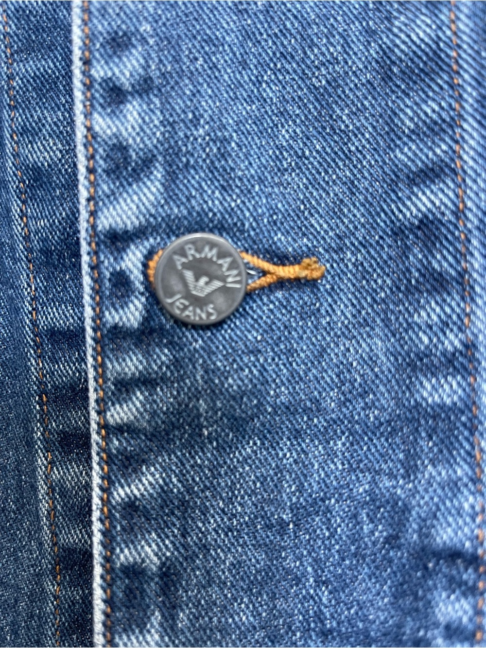 Rare Oversized Vintage Armani Jeans Men's Denim Utility Jacket - Picture 7 of 15